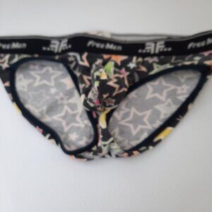 Men's Large Free Men Stars Bikini Brief w/ pouch Good Condition.
